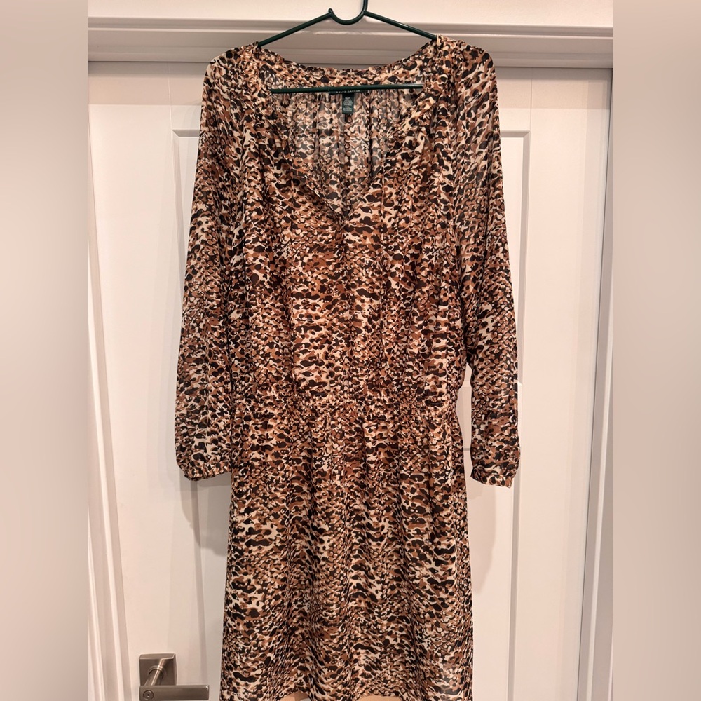 Leopard Print Long Sleeve Dress
